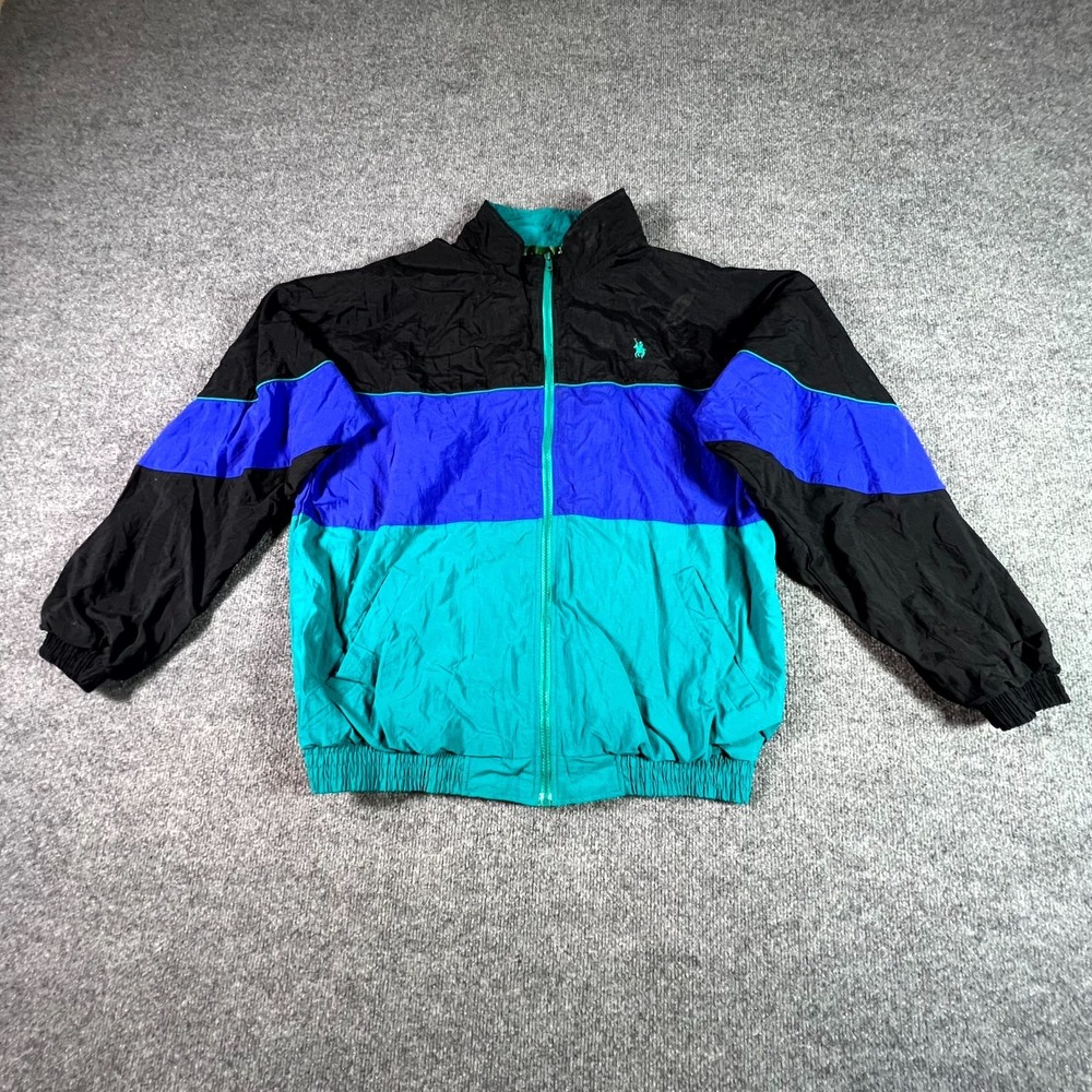 VTG Knights of Round Table Windbreaker Jacket Men Large Multi Colorblock 90s Y2K